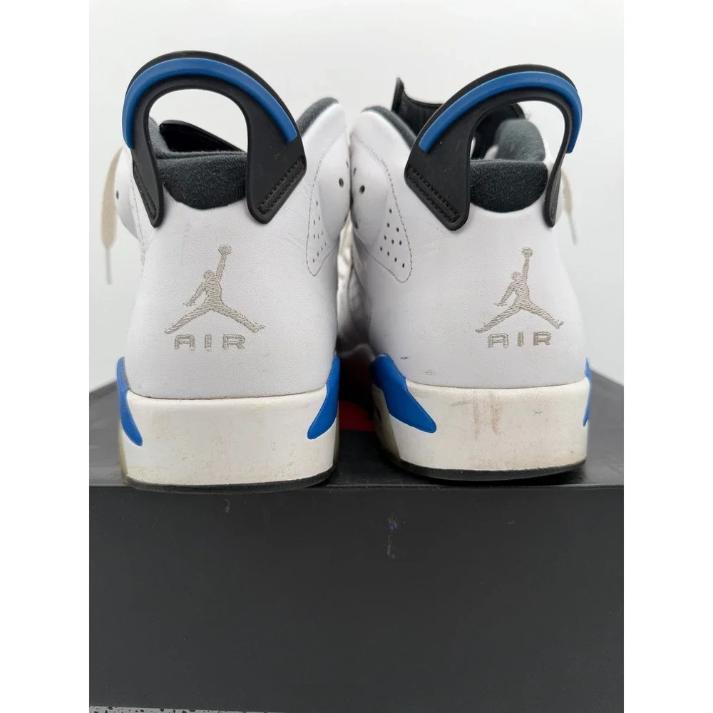Jordan 6 Retro Sport Blue‎ White Black 384664-107 Mens Size 9.5 Basketball Shoes